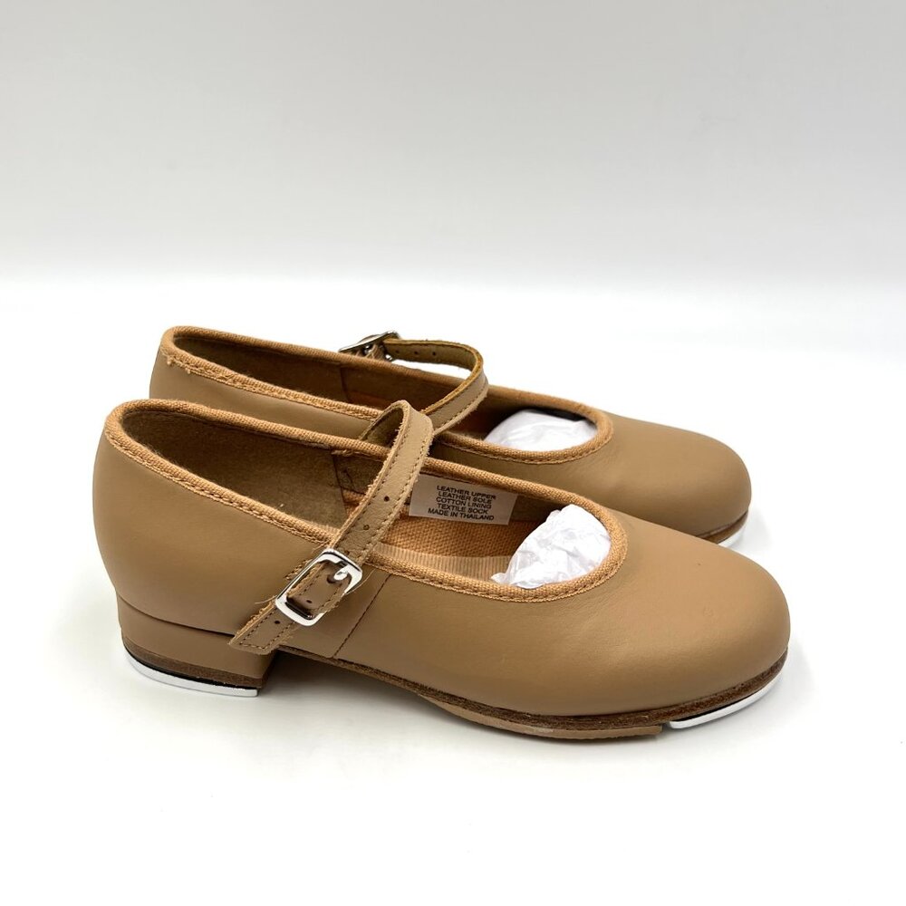 11 NARROW WIDTH Bloch Girls S0302G Tap-On Tan Leather Mary Jane Tap‎ Dance Shoes